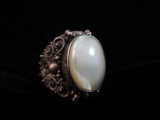 Vintage Mother Of Pearl Sterling Silver Ring