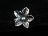 Sterling Silver Flower Themed Ring