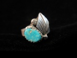 Vintage Sterling Silver Turquoise Stone Ring