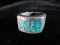 Crushed Turquoise Stone Sterling Silver Vintage Ring