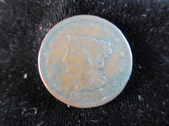 1843 Large One Cent Coin