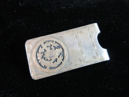 Antique 900 Silver Mexico Money Clip