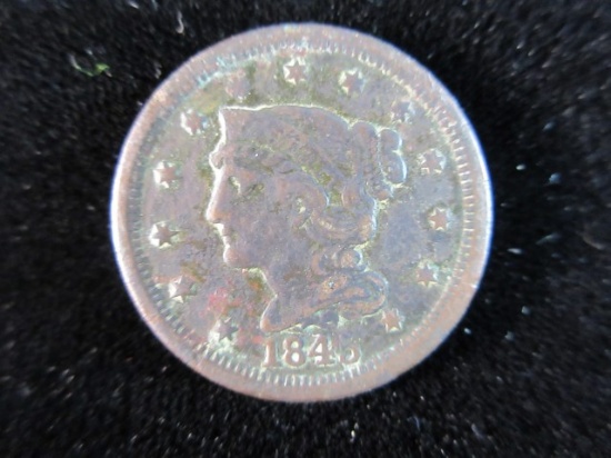 1845 Large US One Cent Coin