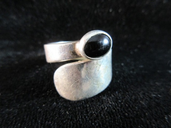 Black Onyx Sterling Silver Vintage Ring