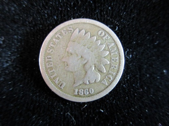 1860 Copper Nickel One Cent Indian Head Penny