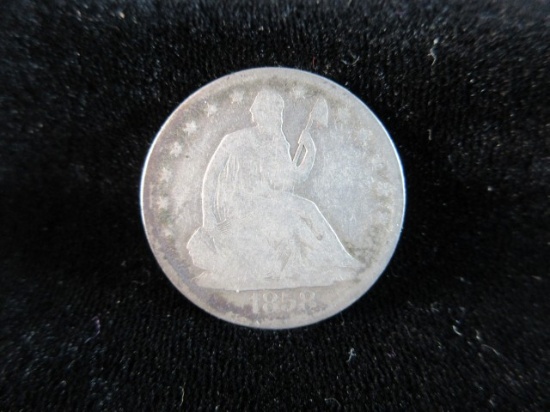 1858o Seated Liberty Silver Coin