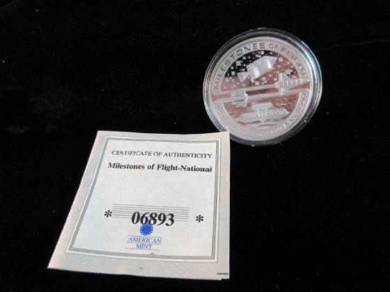 Milestones of Flight Silver Plated Coin