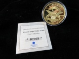 Historic Eagle Dollar Trails Coin 24K Layered Gold