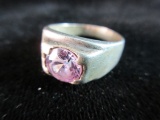 Purple Center Stone Sterling Silver Ring