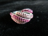 Pink Stone Sterling Silver AU Ring