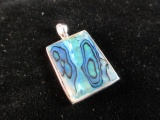 Abalone Inlay Sterling Silver Pendant