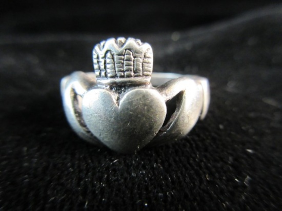 Sterling Silver Themed Heart Ring