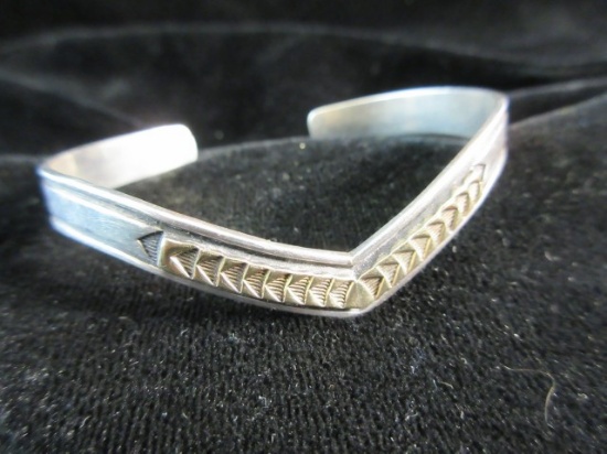 Sterling Silver 14K Yellow Gold M. Rogers Signature Bracelet\