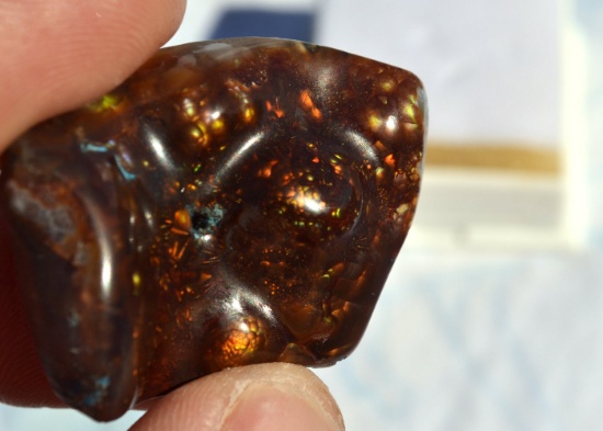 68.54 Carat Massive Fire Agate Carving