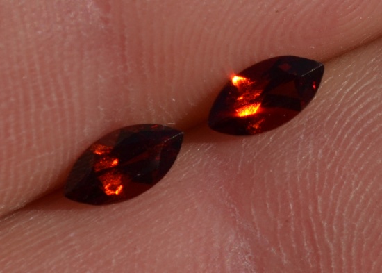 0.92 Carat Fantastic Matched Pair of Marquise Cut Garnets