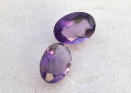 1.30 Carat Matched Pair of Oval Cut Amethysts