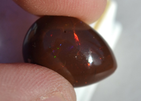 9.70 Carat Pear Cut Chocolate Opal
