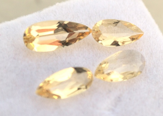 2.85 Carat Parcel of Fancy Pear Cut Citrines