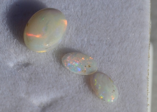 0.75 Carat Trio of Australian White Opals