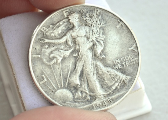 1945 Walking Liberty Half Dollar -- US Currency
