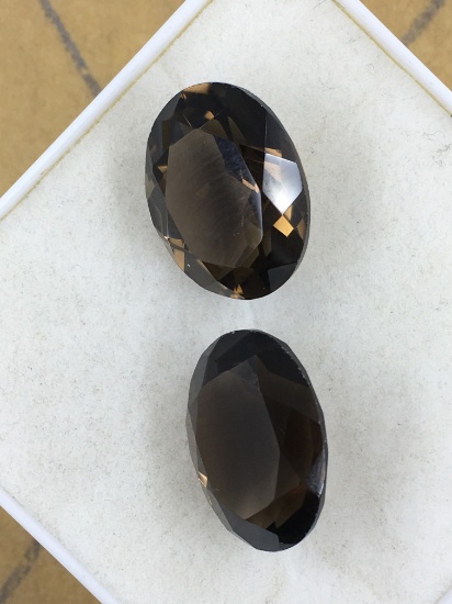 Big Matched Pair of Smokey Quartz 18.665 ct