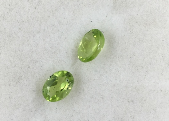 Matched Pair of Peridot 1.780 ct