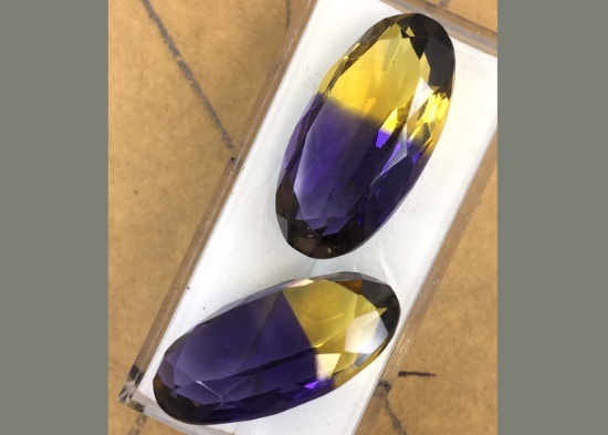 Synthetic Bi-Color Ametrine 36.740 cy