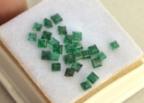 2.86 Carat Fantastic Parcel of Square Cut Colombian Emeralds