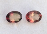 2.13 Carat Fantastic Matched Pair of Oval Cut Pink Tourmalines