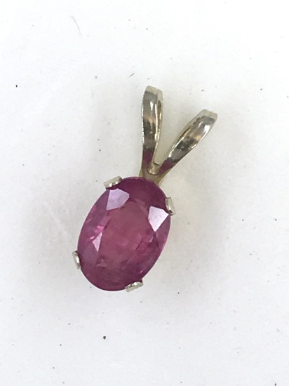 Ruby and Sterling Silver Pendant