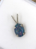 Opal Doublet and Sterling Silver Pendant