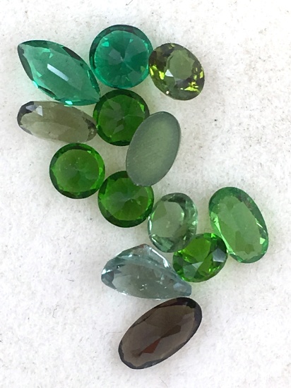 Mixed Lot of Natural Emerald and Synthetic Tourmaline