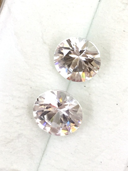 Matched Set White Zircon Diamond Cut 2.0 ct