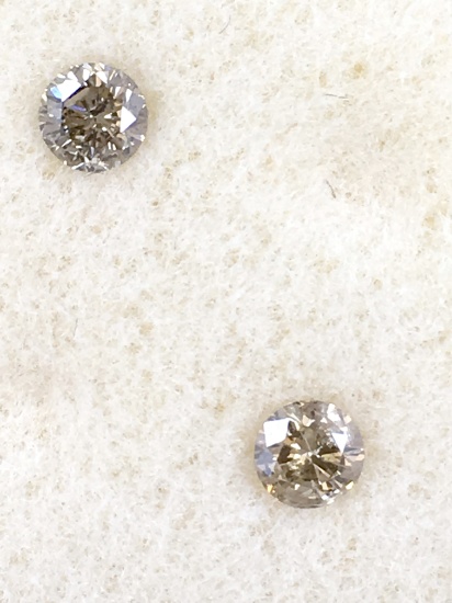 Matched Pair Champagne Diamonds .40 ct