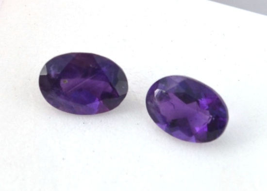 1.45 Carat Matched Pair of Rich Amethyst