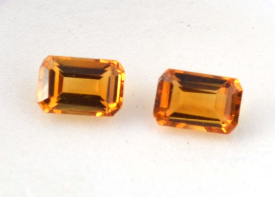 1.20 Carat Matched Pair of Fine Citrines