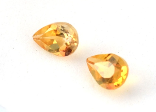 0.83 Carat Matched Pair of Citrine