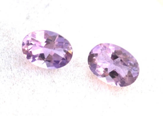 1.32 Carat Matched Pair of Fine Amethyst Ovals