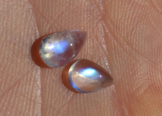 2.49 Carat Matched Pair of Very Fine Moonstones