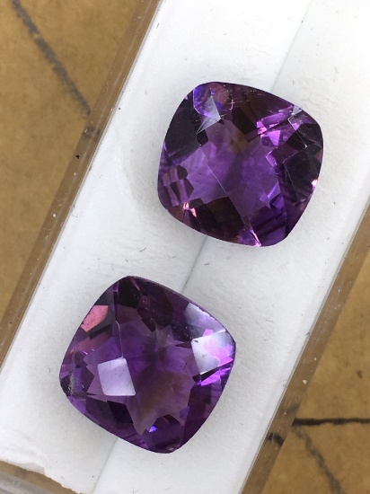 Amethyst Cushion Cut Matched Set 3.56 ct