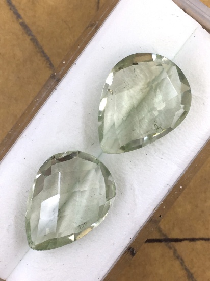 Green Amethyst Matched Pair 12.89 ct