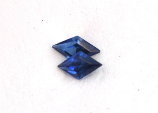 0.47 Carat Matched Pair of Very Fine, Possibly Synthetic Antique Blue Sapphire