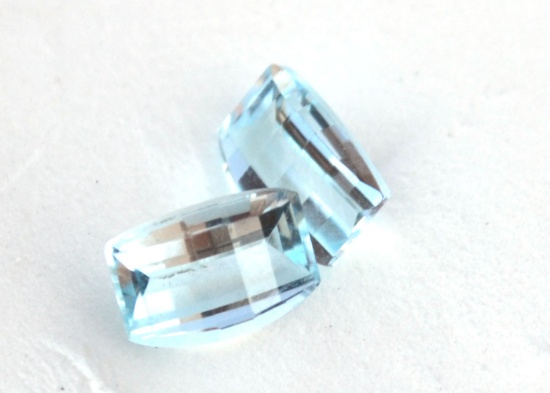 2.25 Carat Very Fine Matched Pair of Sky Blue Topaz
