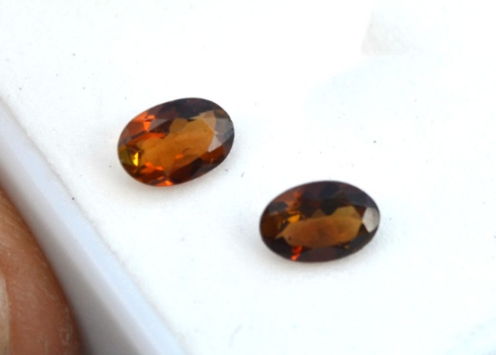 0.82 Carat Fine Matched Pair of Orange Tourmalines