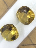 Citrine Cushion Cut Matched Pair 12.0 ct