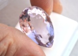 38.08 Carat Very Fine Pear Cut Amethyst with Paperwork