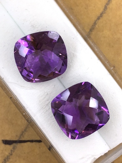 Amethyst Cushion Cut Matched Set 4.74ct