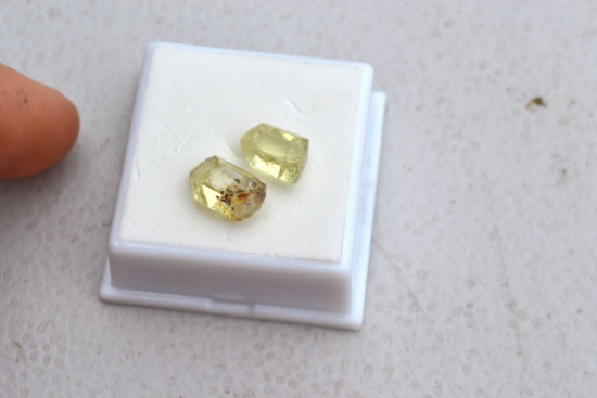 9.25 Carat Pair of Yellow Apatite Crystals