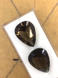 Smokey Quartz Matched Pair 17.54 ct