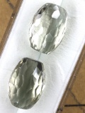 Green Amethyst Oval Matched Pair 18.37 ct